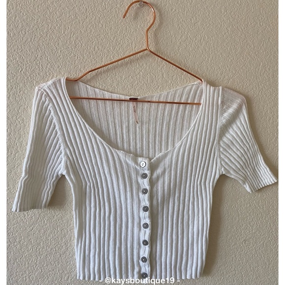Free People Tops - Free People Button Up Crop Top Size M